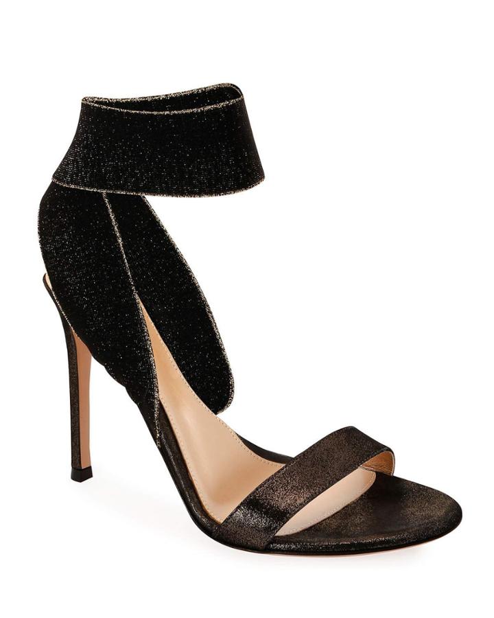 Metallic Suede Ankle-wrap