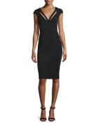 Joni Cutout V-neck Cocktail Dress, Navy