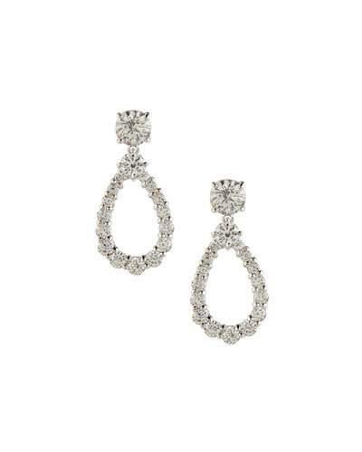 Open Pear-shaped Crystal Drop Earrings