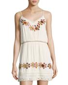 London Embroidered Slip Dress, Cream