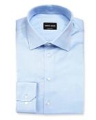 Textured Solid Long-sleeve Dress Shirt,