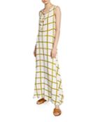 The Maeve Windowpane Tie-neck Sleeveless