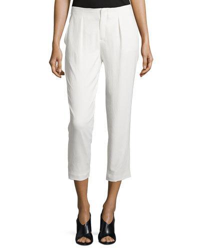 Pleated-front Cropped Pants,