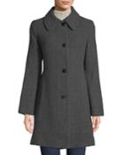 Fitted Tweed Band-hem Coat