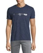 Men's Foil-logo Crewneck Short-sleeve Heathered T-shirt