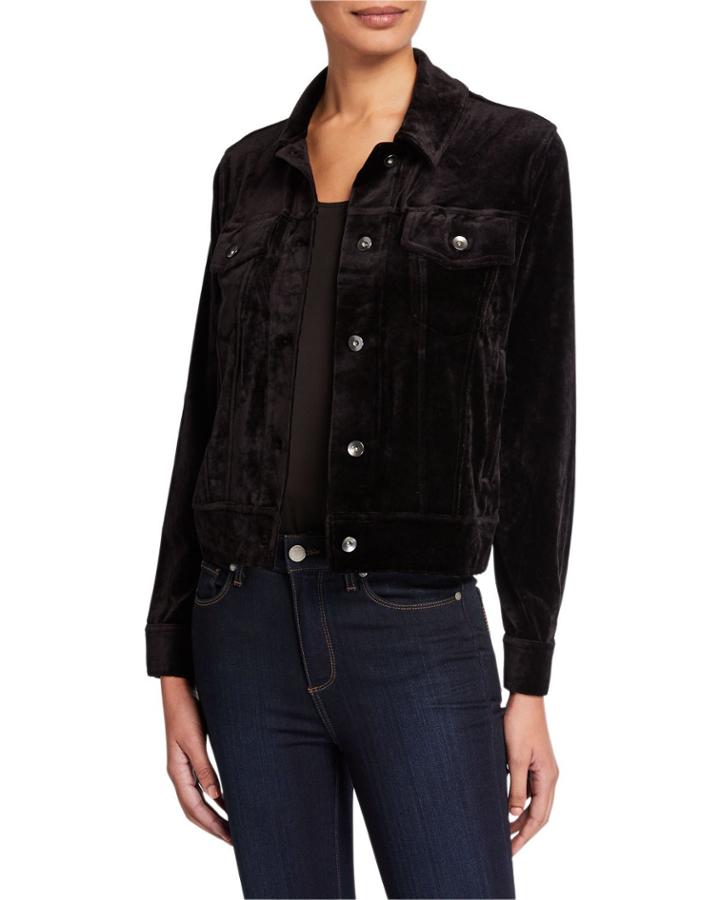 Velour Button-down Jacket