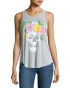 Flower Crown-graphic Tank, Platinum