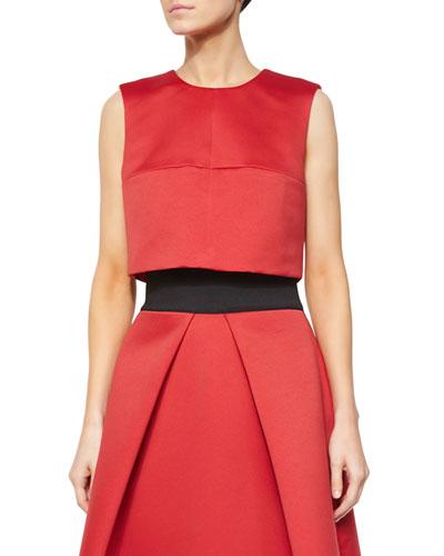 Jewel-neck Cropped
