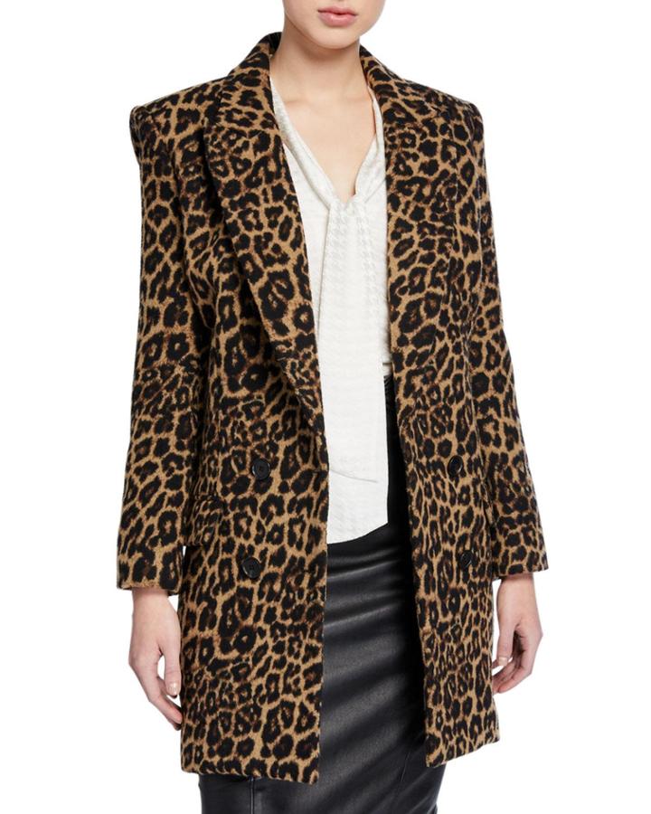 Senna Leopard-print Dickey Coat