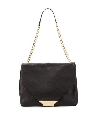 Ziggy Leather Shoulder Bag, Black