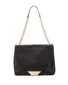 Ziggy Leather Shoulder Bag, Black
