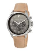 45mm Gage Leather Chronograph Watch, Gray