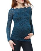Maternity Lace Overlay Off-the-shoulder Blouse