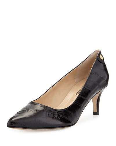 Stroll Pointed-toe Eelskin Pump, Black
