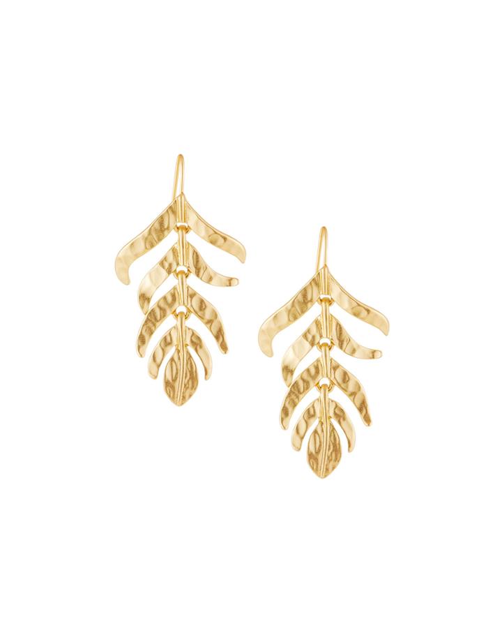 Satin Leaf Drop Earrings