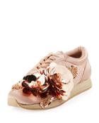 Flower Lace Satin Platform