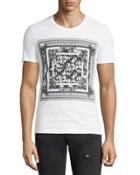 Signature-print Crewneck Tee, White