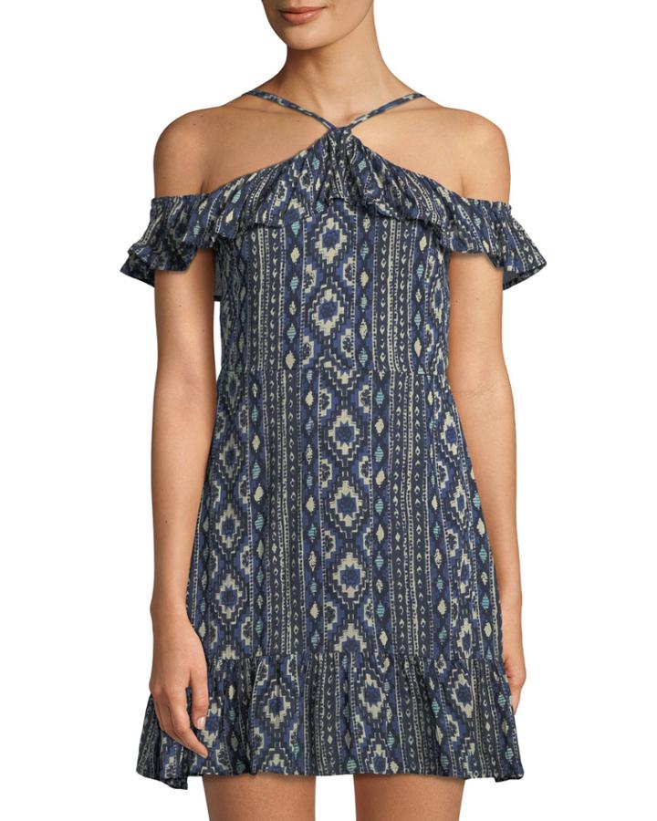 Cancun Ruffle-sleeve Halter Dress