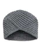 Portolano Chunky Ribbed-knit Turban Hat, Medium Gray, Women's, Size: