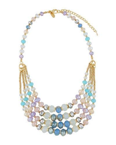 Multi-row Simulated Crystal Necklace, Purple