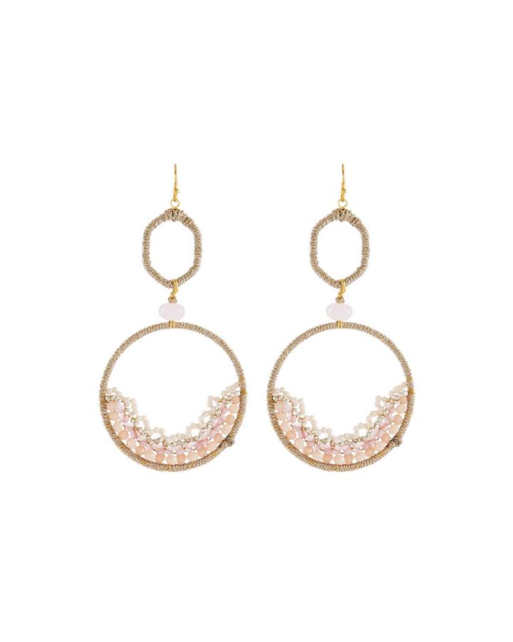 Open Bead Frame Drop Earrings