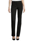 Woven Straight-fit Pants, Black