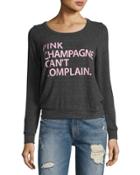 Pink Champagne Graphic Sweatshirt, Black