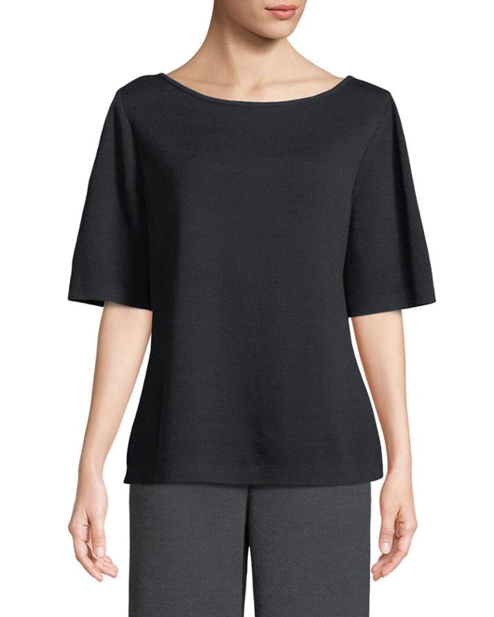 Santana-knit Jewel Neck