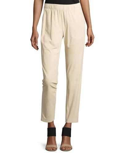 Piped Suede Track Pants,