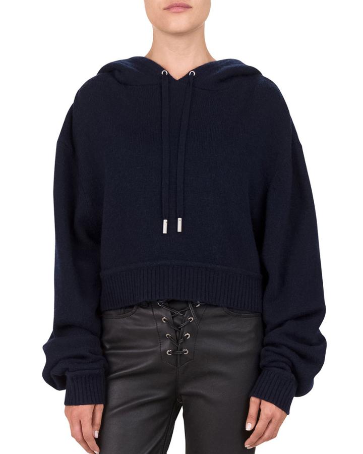 Cropped Wool/cashmere Hooded
