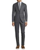 Men's Check Two-piece Wool Suit,