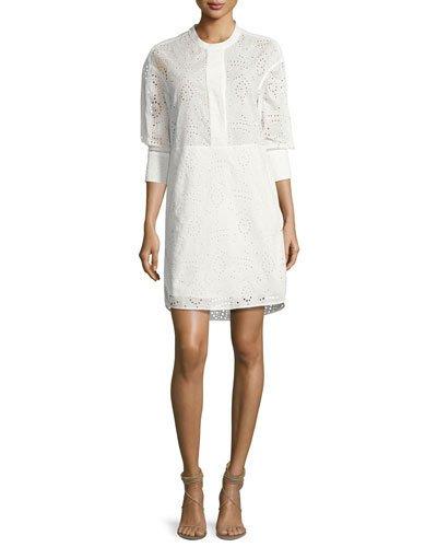 Collarless Eyelet Oversized