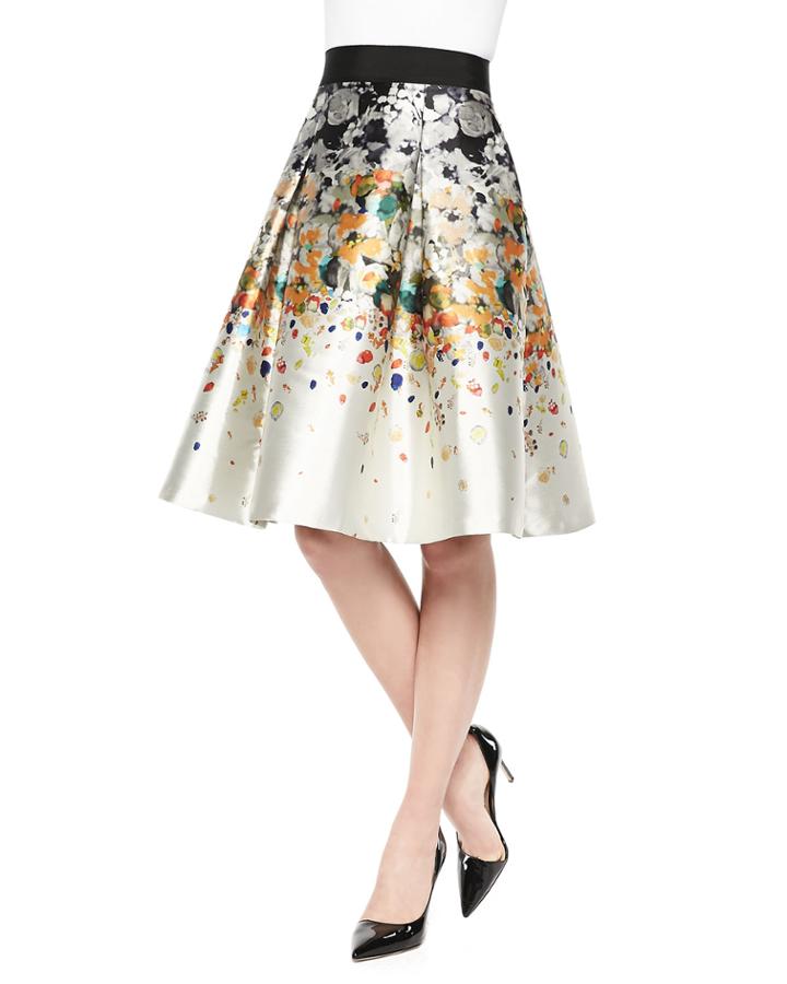 Sachin & Babi Noir Pleated Party Skirt In Abstract Print, Women's, Size: 12,