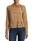 Faux-suede Moto Jacket, Vicuna