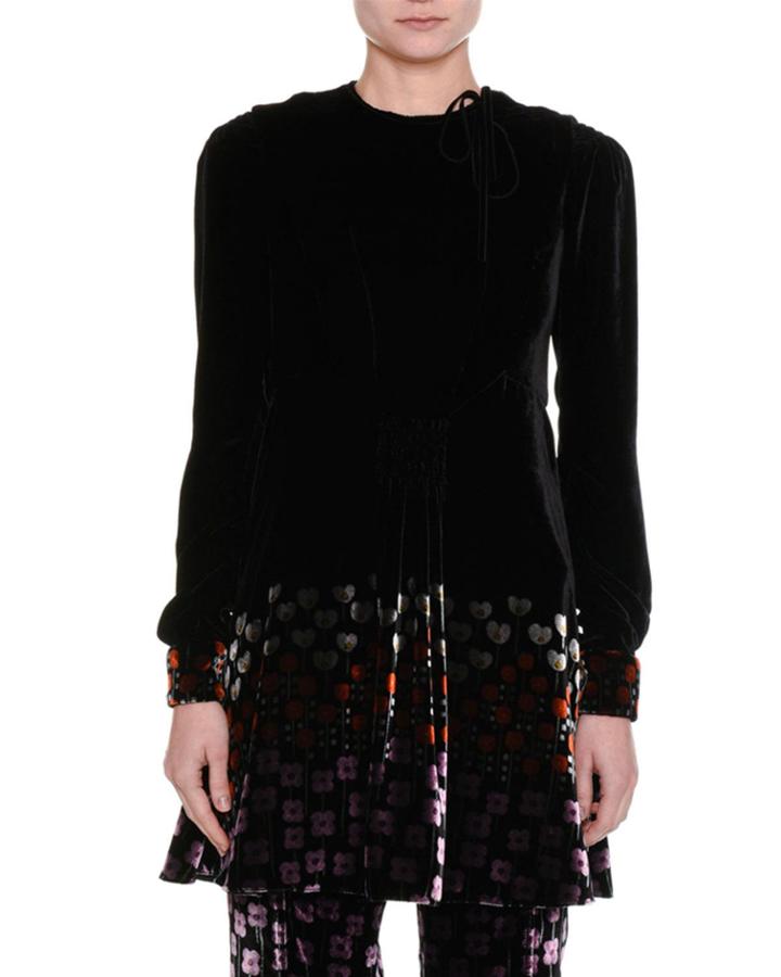 Long-sleeve Velvet Top