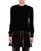 Long-sleeve Velvet Top