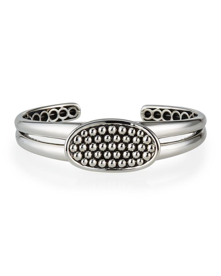 33mm Caviar Bold Horizontal Ellipse Cuff Bracelet,