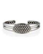 33mm Caviar Bold Horizontal Ellipse Cuff Bracelet,