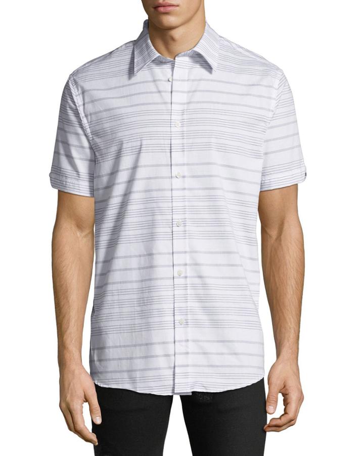 Men's Horizontal-striped Short-sleeve