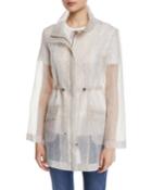 Sequined Transparent Organza Utility Jacket