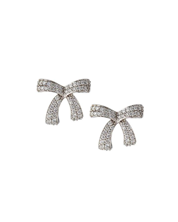 18k White Gold Diamond Bow