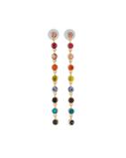 Linear Multicolor Crystal Earrings