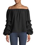 Off-the-shoulder Ruched Balloon