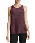 Glitter Stripe Pleated Tank