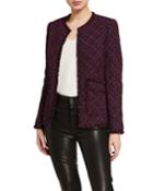 Multi-tweed Fringe Jacket With Fringe