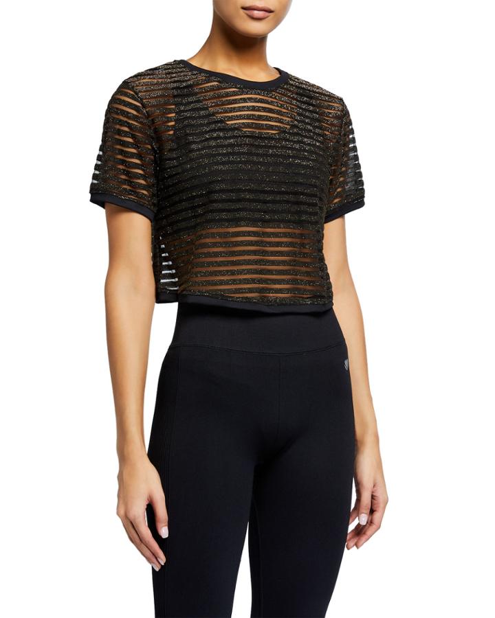 Terrain Metallic Active Crop Top