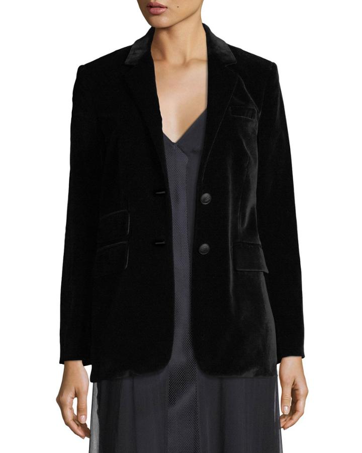 Rona Two-button Velvet Blazer