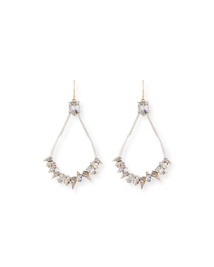 Crystal-encrusted Mosaic Futuristic Earrings