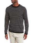 Men's Cashmere-silk Striped Long-sleeve T-shirt