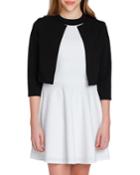 Girl's Cross Back Techno Crepe Jacket,